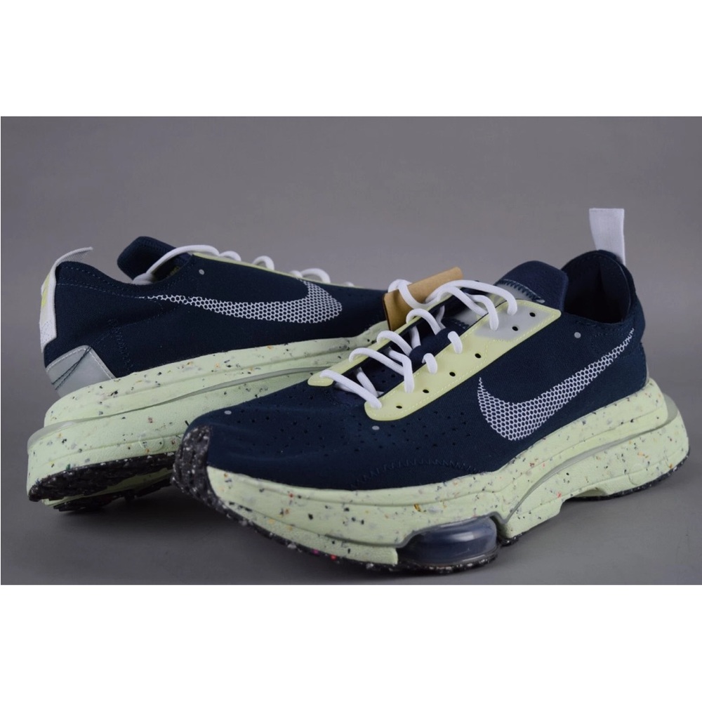 NWT Nike Air Zoom-Type Crater Navy and Lime Running Shoes Sz 10